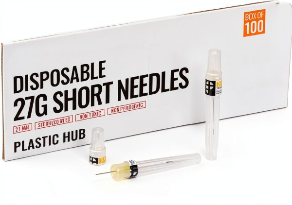 PRG 27G Short Dental Needle 0.4mm x 21mm Yellow Disposable Box of 100-0