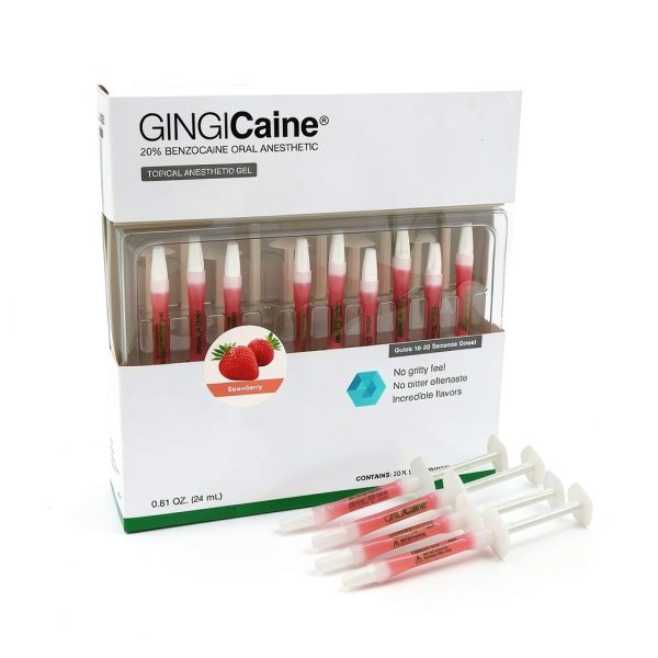 Oral Anesthetic Gel in Syringe by GINGICaine, 1.2ml Strawberry Flavored Oral Anesthetic Gel for Smooth Local Anesthetic Application-0